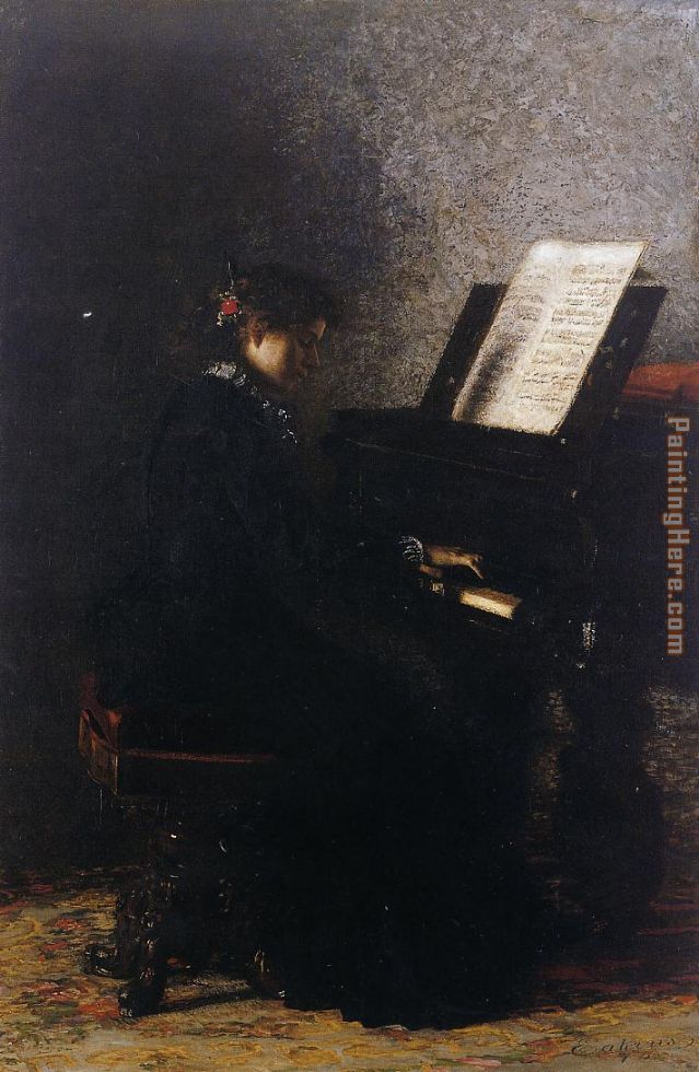 Elizabeth at the Piano painting - Thomas Eakins Elizabeth at the Piano art painting